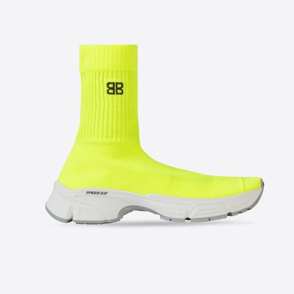 New Balenciaga Speed 3.0 Sneaker 'Fluo Yellow' Size 37